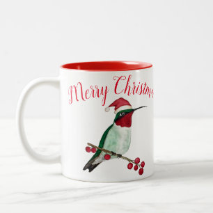 Caneca De Café Em Dois Tons Feliz Natal Hummingbird - Mug de Café de Dois Tone