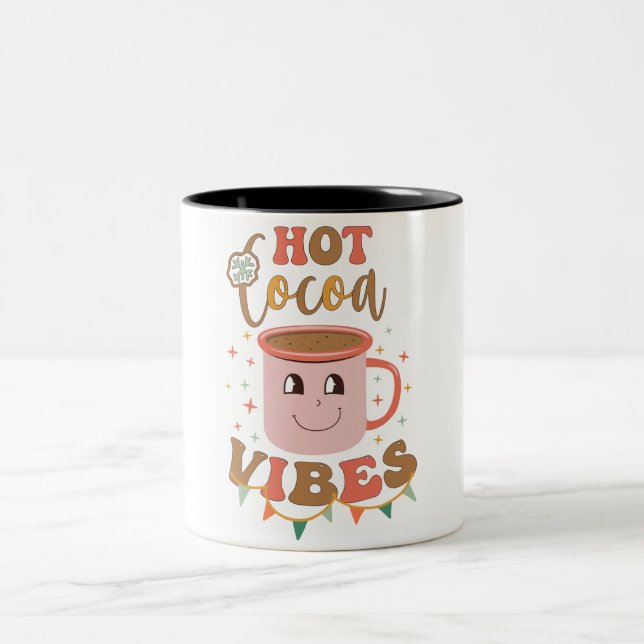 Caneca De Café Em Dois Tons Feliz Natal Ilustrado Engraçado (Centro)