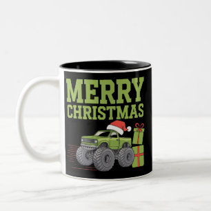 Caneca De Café Em Dois Tons Feliz Natal Monstro Truck Toddler Boys Xmas