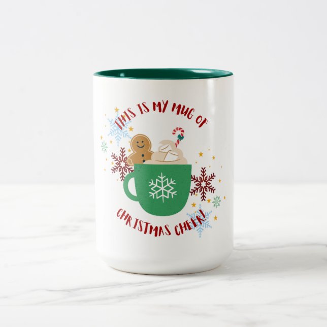 Caneca De Café Em Dois Tons Feliz Natal Mug com Gingerpão Homem a (Centro)