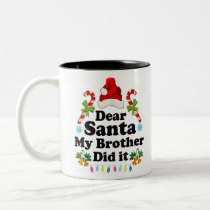 Caneca De Café Em Dois Tons Feliz Natal Pajama Caros Papais noeis Que Meu Irmã