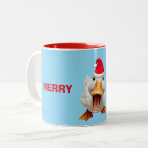 CANECA DE CAFÉ EM DOIS TONS FELIZ NATAL PATO