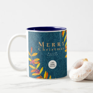Caneca De Café Em Dois Tons Feliz Natal Royal Blue Business Mug