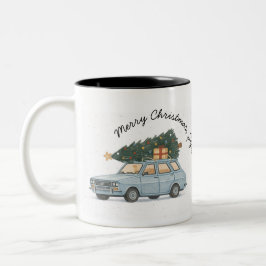 Caneca De Café Em Dois Tons Feliz Natal Șefu’ Dacia 1300 Feriado Romeno