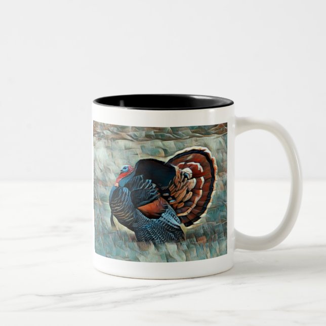 Caneca De Café Em Dois Tons Feliz Natal Selvagem Turquia Café de Dois Tonelada (Direita)