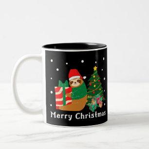 Caneca De Café Em Dois Tons Feliz Natal Sloth Natal