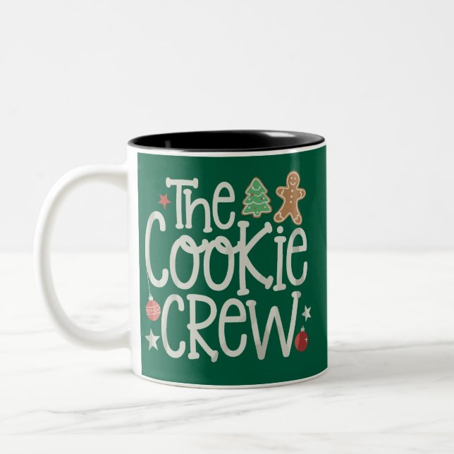Caneca De Café Em Dois Tons Feliz Natal The Cookie Crew Xmas Matching (Esquerda)
