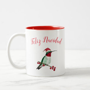 Caneca De Café Em Dois Tons Feliz Navidad Papais noeis Hummingbird