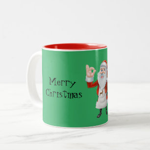 Caneca De Café Em Dois Tons Feliz Papai noel de Natal