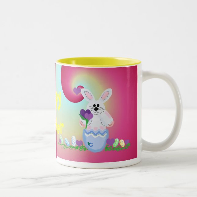 Caneca De Café Em Dois Tons Feliz Páscoa (Direita)