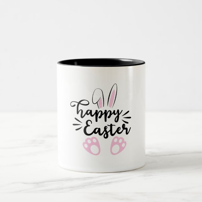 Caneca De Café Em Dois Tons Feliz Páscoa (Centro)