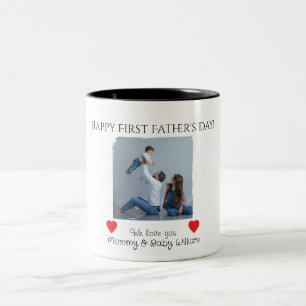 Caneca De Café Em Dois Tons Feliz primeiro Dia de os pais - de Mamãe e bebê
