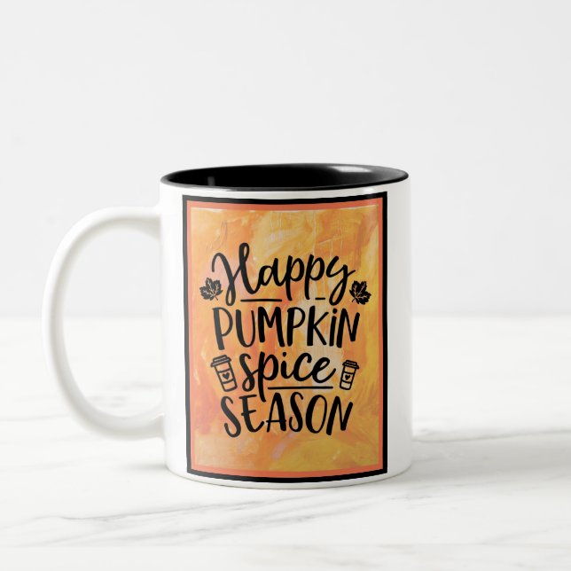 Caneca De Café Em Dois Tons Feliz Pumpkin Spice Season Fall (Esquerda)