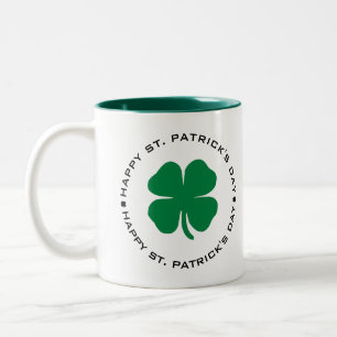 Caneca De Café Em Dois Tons Feliz Rua do Dia de Patrick Shamrock Lucky Charm