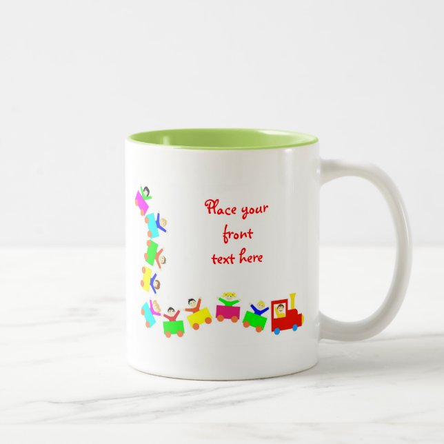Caneca De Café Em Dois Tons Feliz trem infantil (Direita)