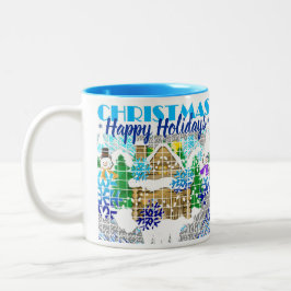 Caneca De Café Em Dois Tons FELIZES HOLIDAYS | WINTER WONDERLAND | Adiantament