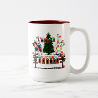 Caneca De Café Em Dois Tons FELIZES, presentes de Natal para gatos bonitos, ga