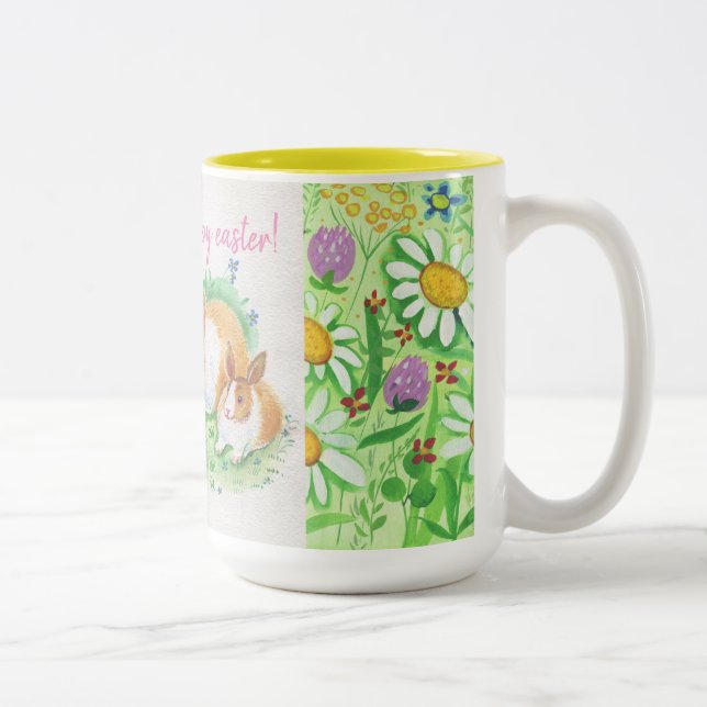 Caneca De Café Em Dois Tons felz pascoa (Direita)