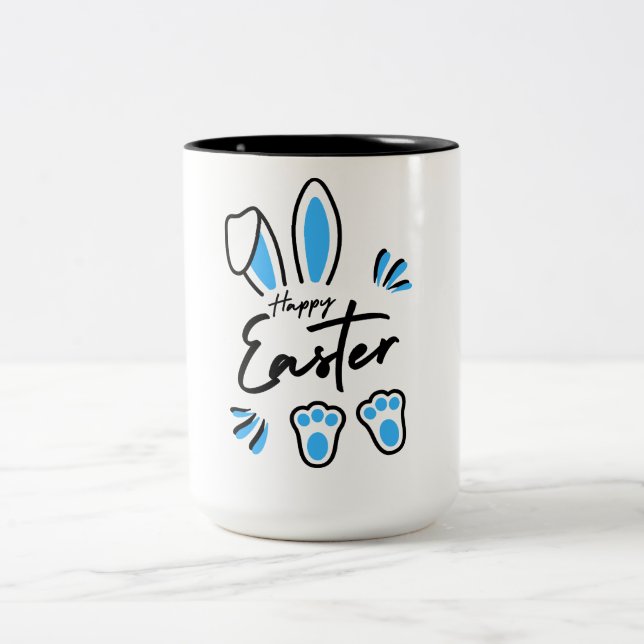 Caneca De Café Em Dois Tons Felz pascoa azul (Centro)