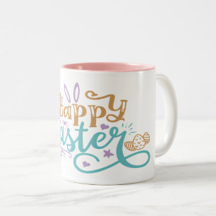 Caneca De Café Em Dois Tons felz pascoa Café Mug