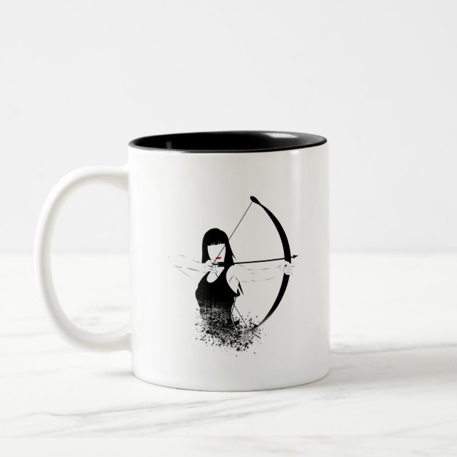 Caneca De Café Em Dois Tons Female Archer (Esquerda)
