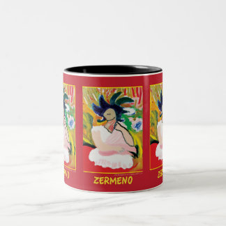 Caneca De Café Em Dois Tons "Femme Fauve" (wraparound) por Zermeno