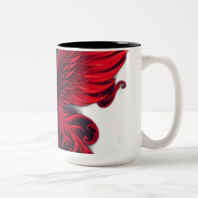 Caneca De Café Em Dois Tons Fênix com Espiros e Espiros Góticos (Direita)