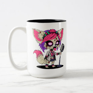 Caneca De Café Em Dois Tons Fennec Fox 80s - Pop Star Zombie