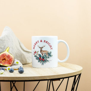 Caneca De Café Em Dois Tons Fera sagrada de Natal e veado marrom