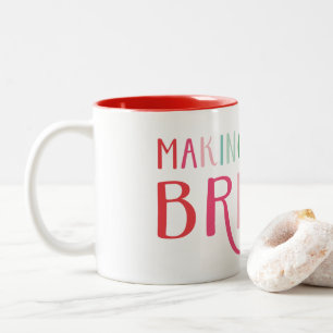 Caneca De Café Em Dois Tons Feriado brilhante do Natal dos espírito do fazer