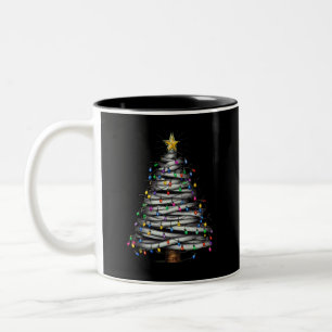 Caneca De Café Em Dois Tons Feriado de Árvore de Natal
