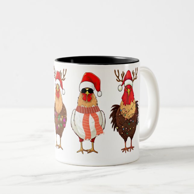 Caneca De Café Em Dois Tons Feriado de Café de Natal (Frente Esquerda)