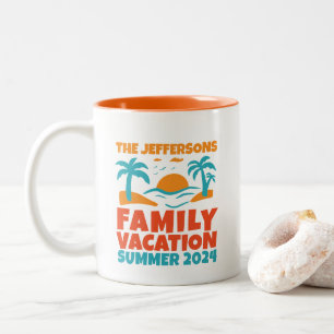 Caneca De Café Em Dois Tons Feriado de Férias de Praia da Reunião da Família R