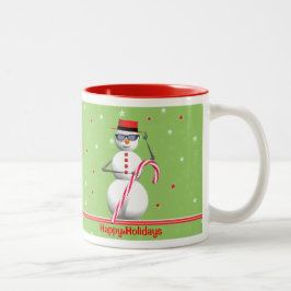 Caneca De Café Em Dois Tons Feriado de Natal Snowman