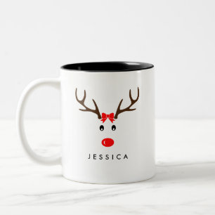 Caneca De Café Em Dois Tons Feriado De Xmas Da Revista De Nome Personalizado