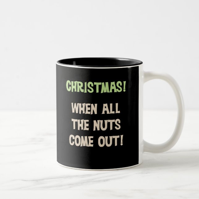 Caneca De Café Em Dois Tons Feriado Engraçado de Loucos de Natal (Direita)