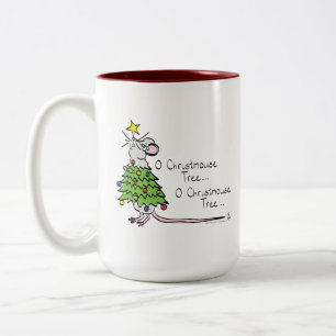 Caneca De Café Em Dois Tons Feriado Engraçado do Mouse de Natal