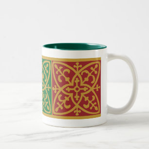 Caneca De Café Em Dois Tons Feriado Gótico Vermelho e Verde Café Mug