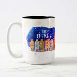 Caneca De Café Em Dois Tons Feriado na rua principal/Mug Natal