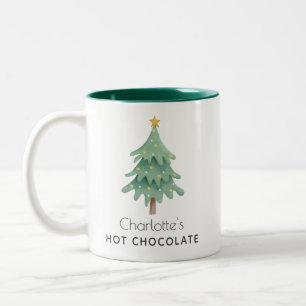 Caneca De Café Em Dois Tons Feriados de Árvore de Natal Personalizados