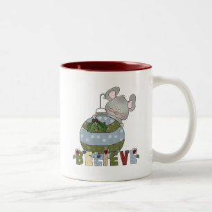 Caneca De Café Em Dois Tons Feriados de Natal do Ornamento do Mouse
