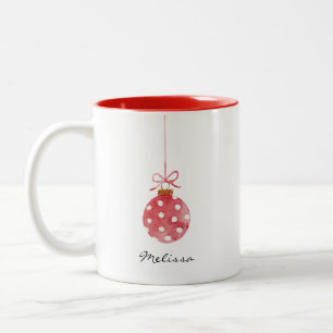 Caneca De Café Em Dois Tons Feriados de Natal Personalizados