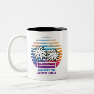 Caneca De Café Em Dois Tons Férias de Cruzeiro Personalizado de Reunião de Fam