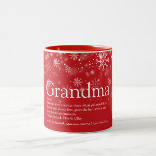 Caneca De Café Em Dois Tons Férias de Natal Avó Avó Definição