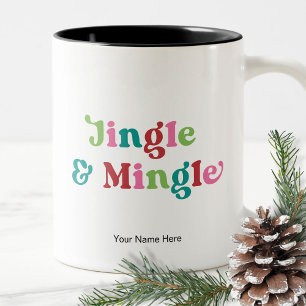 Caneca De Café Em Dois Tons Férias de Natal Cores Divertidas e Iluminadas Mode