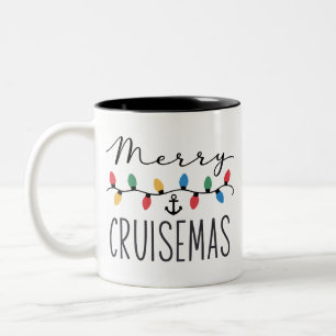Caneca De Café Em Dois Tons Férias de Natal em Cruzeiro Familiar Feliz