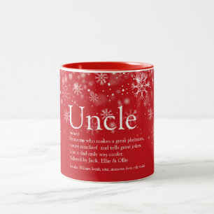 Caneca De Café Em Dois Tons Férias de Natal Melhor Tio do Mundo Definição