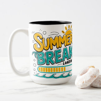 Caneca De Café Em Dois Tons Férias de Verão Carregando Gráfico Divertido de Pr