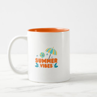 Caneca De Café Em Dois Tons Férias de Vibrações de Verão