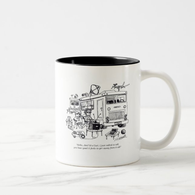 Caneca De Café Em Dois Tons Férias Familiares (Direita)